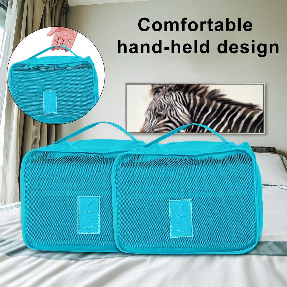 aKing Packing Cubes Set of 6 Travel Organizers with Laundry Bag for Travel Compression(Blue)