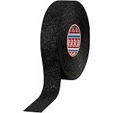 tesa 51608 Noise Damping PET Fleece Automotive Wire Harness Tape, Black, 19mm x 25m, 1 Roll
