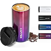 Icesip Insulated Coffee Mug 14oz,Travel Coffee Tumbler,Vacuum Insulated Coffee Mug with Leak Proof Screw Lid Coffee Cup for Men and Women for Hot & Cold Drinks, 400ml, Gradient purple