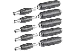 Lime2018 10PCS DC Female to Female and Male to Male Connector 5.5mm x 2.1mm 12V 5A Power Cable Jack Adapter，DC Power Jack Plu