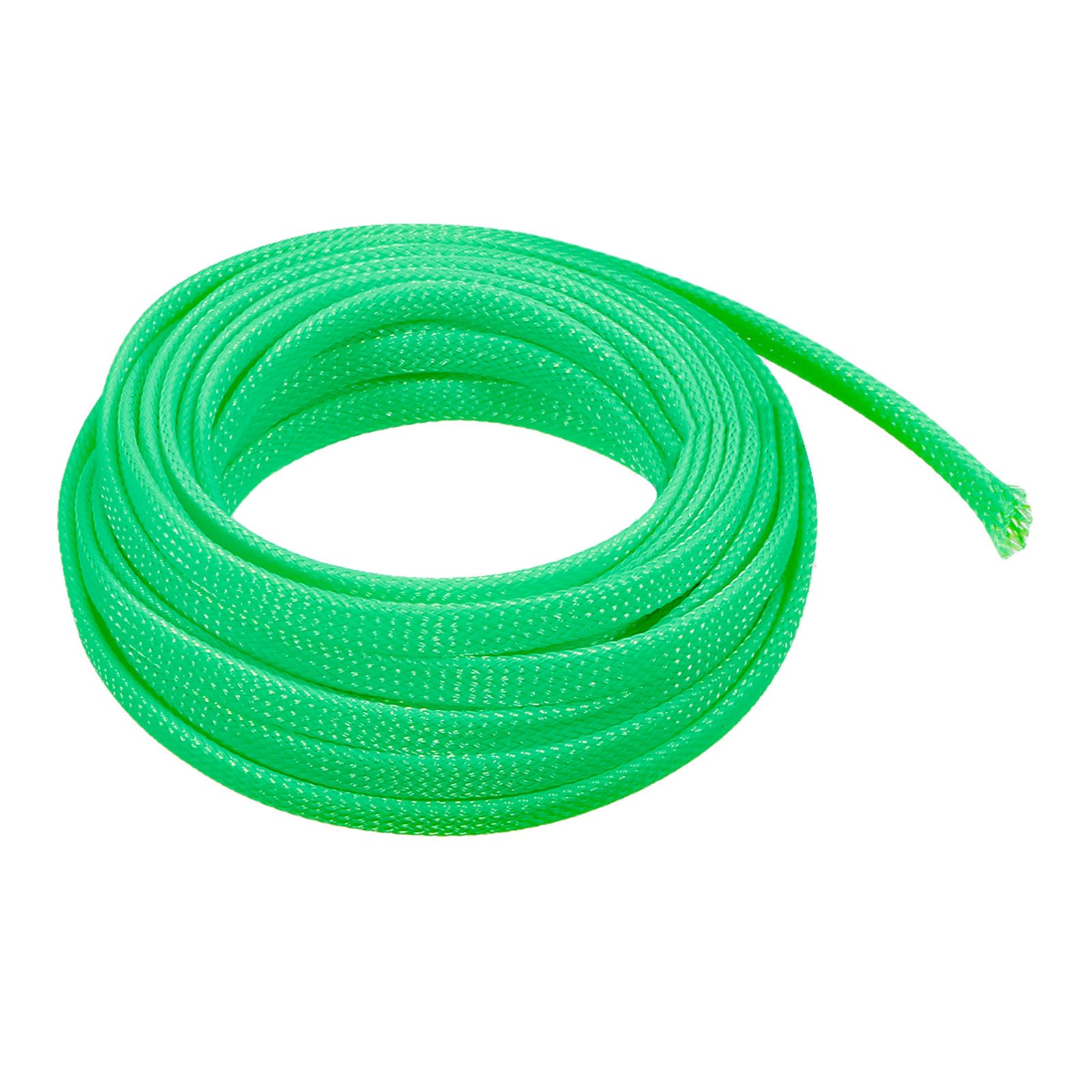 Rebower Braided Cable Sleeve Expandable Sleeving, [for Electronic Wire Protect] - 16.4Feet x 1/4 Inch / Green / 1Pcs