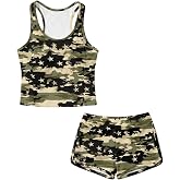 Suobstales Tankini Swimsuits for Girls Teens 2026 Tummy Control Two Piece Bathing Suits with Sporty Swim Shorts