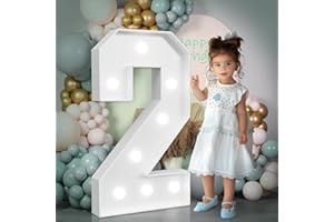 imprsv Light-up Numbers 2nd-Birthday Decorations: Large 3ft Marquee Number 2 21st 25th Birthday for Boy Girl Two Year Old Birthday Decor Party Backdrop Anniversary Big Foam Board Number 2