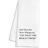 FTKBGHY Funny Wine Kitchen Towels, Wine Lovers Gifts for Women Men, Funny Housewarming Gifts Decorative Dish Hand Tea Towels for Kitchen Bar Cart, 16x24 Inch