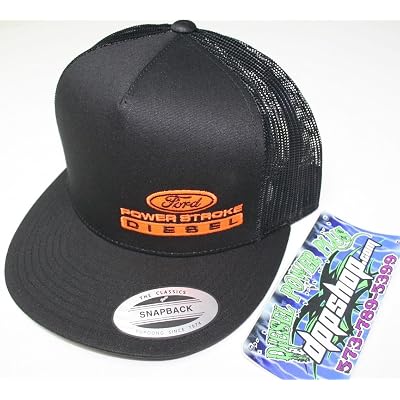 Ford Power Stroke Diesel Trucker Hat Orange Black Embroidered Mesh Snapback Cap Ford Power Stroke Diesel Patch Yupoong Trucker Hat/Classic  main image 4