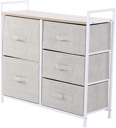 Zoternen Storage Cube Dresser 5 Drawers Detachable Fabric Bin