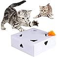 Smart Interactive Cat Toy, Ambush Interactive Electronic Cat Toy with Rotating Feather, Auto-Shut Off Funny Cat Feather Magic