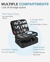 bagsmart Extra Large Double Layer Travel Cable Organizer Case Black view 2
