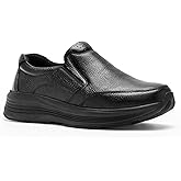 Men's Orthopedic Leather Dress Walking Shoes: Comfortable Orthotic Plantar Fasciitis Oxford Shoes with Arch Support, Flat Feet Casual Business Slip-On Loafers for Foot and Heel Pain Relief