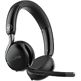 JLab, Go Work Gen 3, Wireless Headset, Boom Microphone, Noise Cancelling Mic, USB-C Dongle, Bluetooth Multipoint, Black
