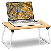 Ruxury Foldable Lap Desk Laptop Stand Bed Desk Table Tray, Breakfast Serving Tray, Portable &amp; Lightweight Mini Table, Lap Tablet Desk for Sofa Couch Floor - Wood