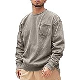AAZJSS Mens Sweatshirt Crewneck Casual Long Sleeve With Chest Pocket
