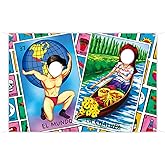 Mexican Loteria Cards Party Backdrop 5 x 3.3 ft,Fiesta Photography Background, Mexican Bingo Game Face Cutout Photo Props, Vintage Fiesta Party Decoration, Loteria Face in Hole Selfie Photo Prop