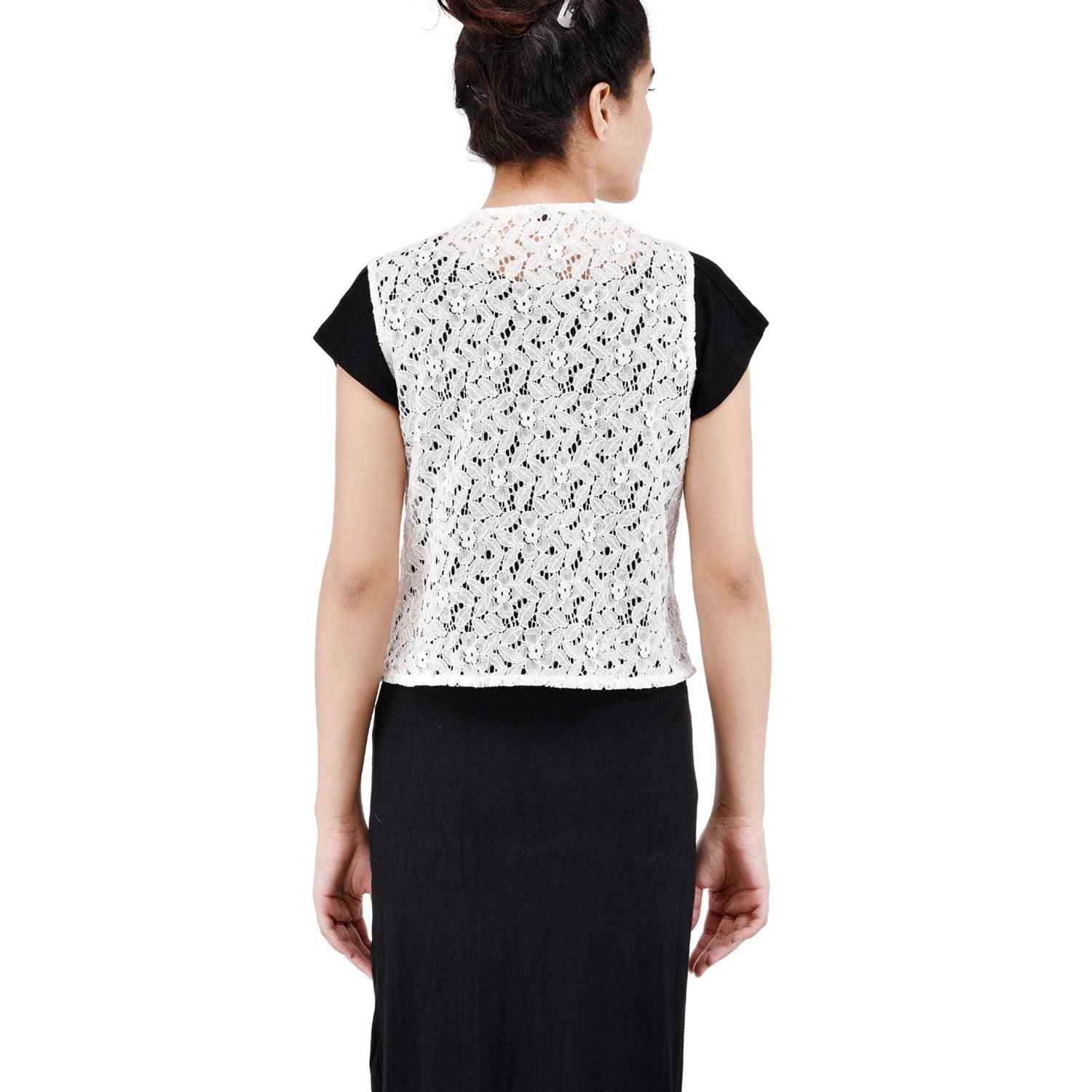 women casual white sheer shrug