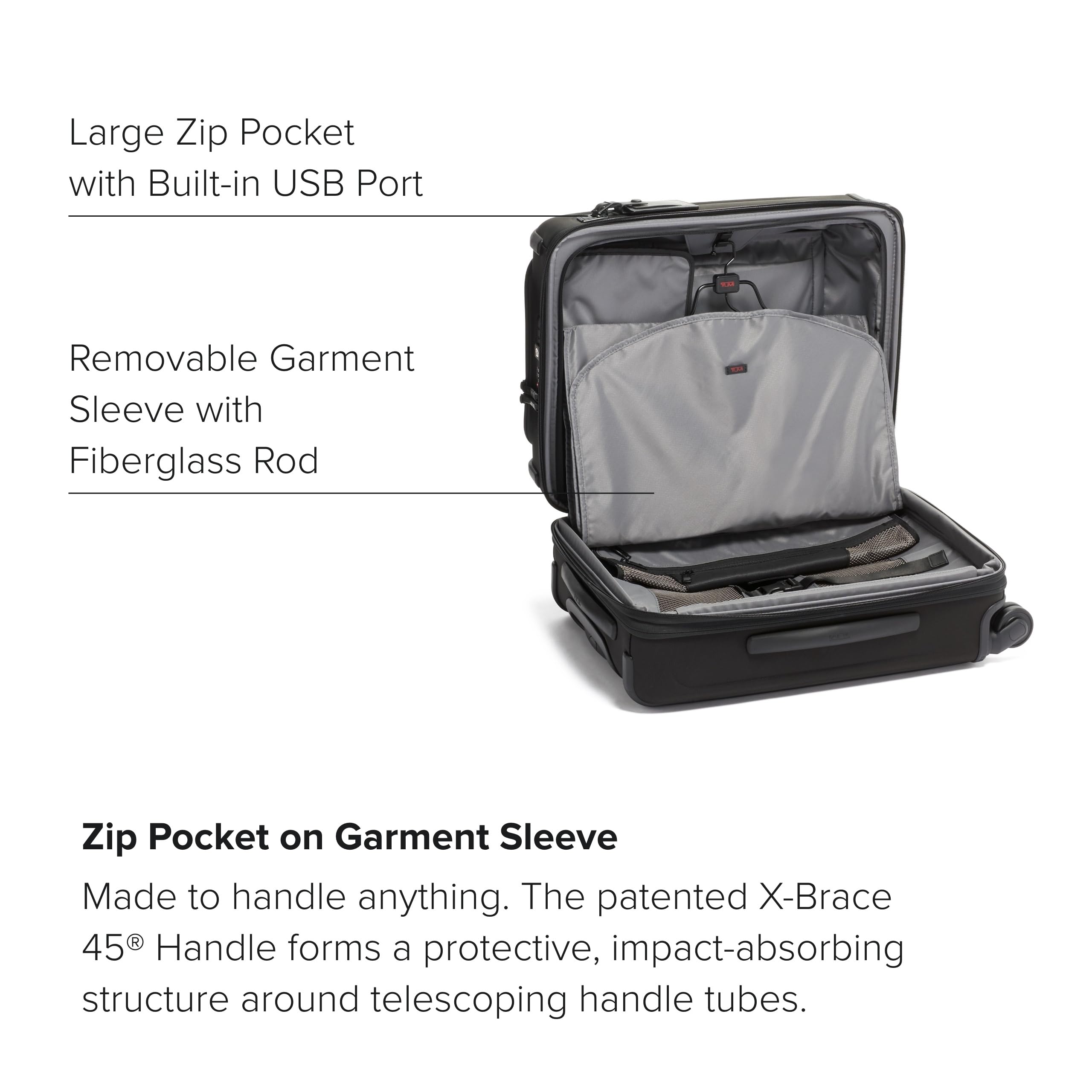 TUMI Alpha Continental Dual Access 4-Wheeled Carry-on Luggage - Rolling, Lightweight Suitcase - Secure Suitcase with Lock