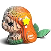 EUGY Mermaid 3D Puzzle, 28 Piece Paper Craft Kit for Kids 6+ | Screen Free Build, Finishes In About 30 Minutes, Pre Cut Parts, No Scissors Needed, Fun Facts Card, Stands As Shelf Decor