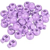 PATIKIL Cord Locks, 100 Pack Ball Spring Toggle Stopper for Drawstring Bag Shoelaces, Light Purple