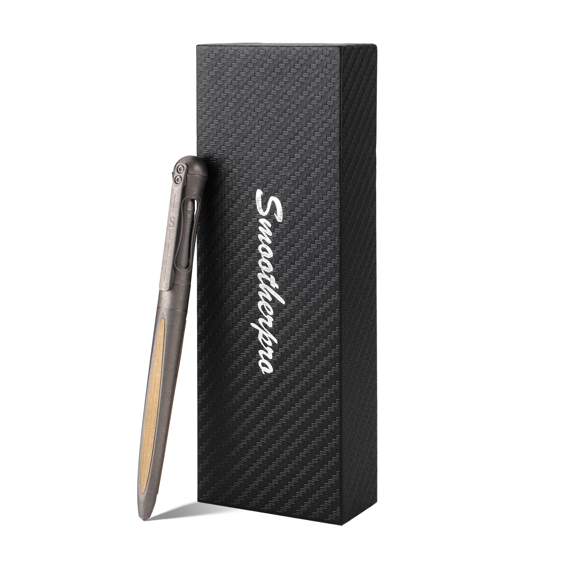 SMOOTHERPRO Titanium Ballpoint Pen | Compatible With Parker Refill | for Men Women Business Rollerball Pen Signature Writing Journaling Gift(TA02) | Color Stone Wash Gray