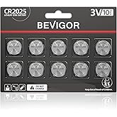 BEVIGOR 2025 Battery Compatible with AirTag CR2025 Lithium 3V Coin Battery for Child Safety, Suitable for Key Fobs, Smart Sen