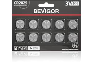 BEVIGOR 2025 Battery Compatible with AirTag CR2025 Lithium 3V Coin Battery for Child Safety, Suitable for Key Fobs, Smart Sen