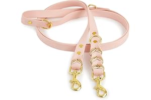 Albcorp Braided Hands-Free Dog Leash – Small & Medium Sizes, 7.2 ft Long – PVC Coated, Adjustable for Cross-Body, Waist, or Handheld Use – Waterproof, Customizable & Durable. Rose Blush, Small