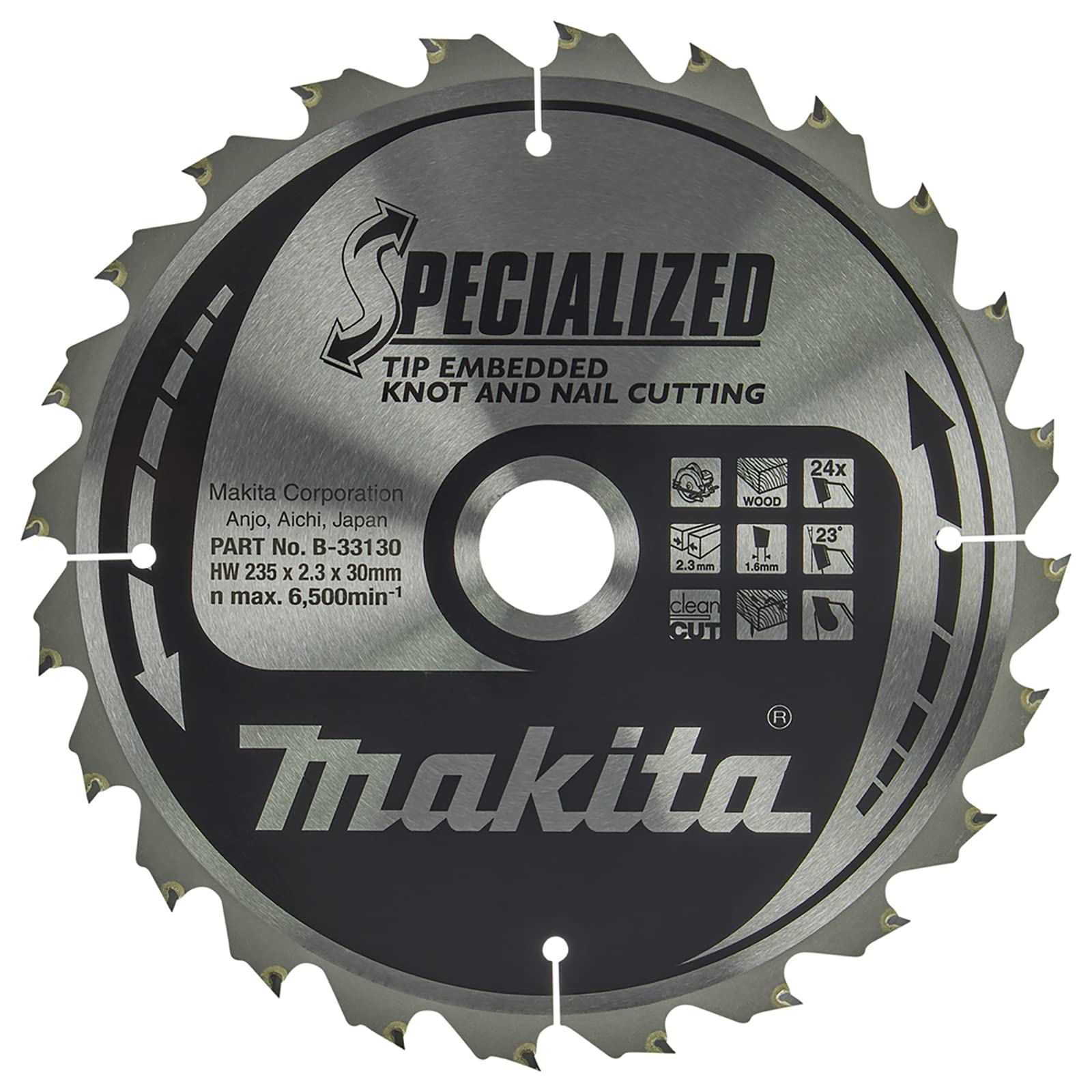 Makita B-33130 Specialized Tip Embedded Saw Blade 235x30x24T
