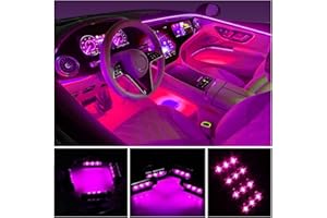 Car LED Strip Light, EJ's SUPER CAR 4pcs 36 LED Car Interior Lights Under Dash Lighting Waterproof Kit,Atmosphere Neon Lights Strip for Car,DC 12V(Pink)
