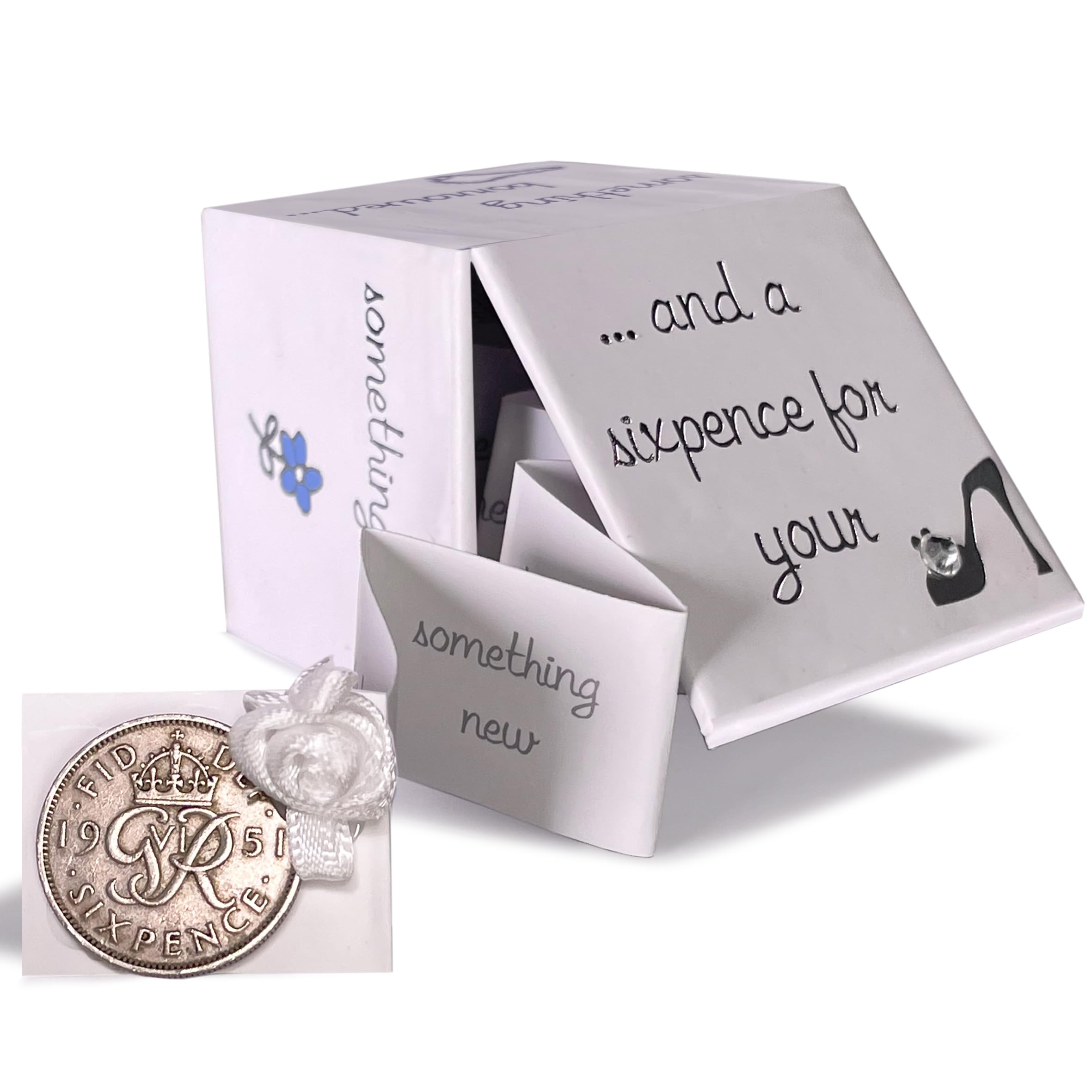 Brides Lucky Sixpence | Wish the Bride Good Luck | Charm Gift | Silver sixpence for bride | ideal wedding traditional wedding gift for the bride to be | something old bridal gift