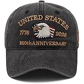 250 Anniversary USA Hat, USA America 250th Anniversary Hat 1776-2026 Eagle Patriotic Embroidery Baseball Cap