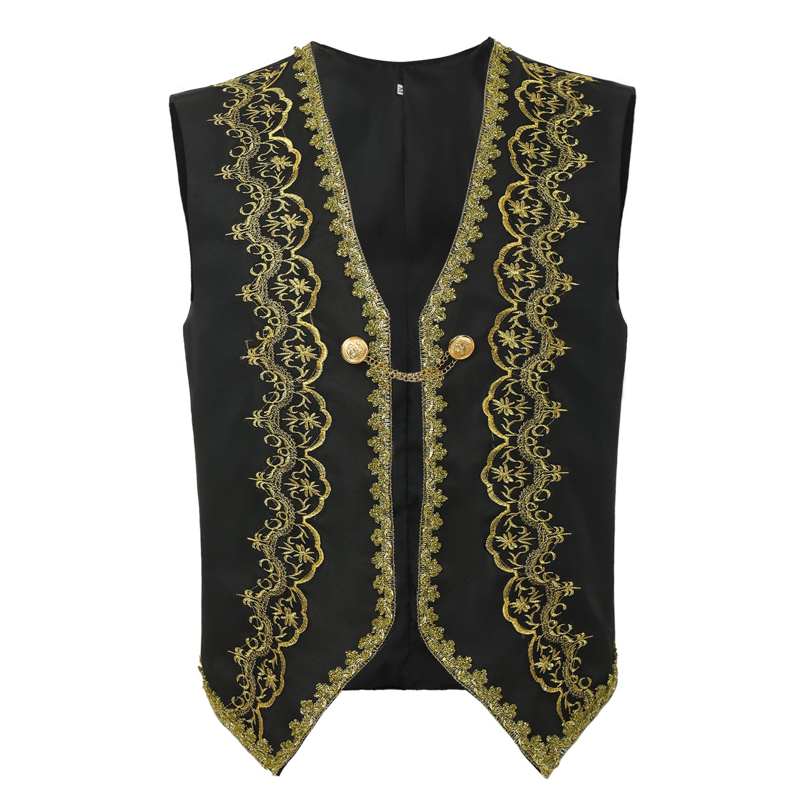 Men Victorian Rococo Court Style Embroidered Vest Waistcoat Prince Cosplay Costume Tuxedo Suit Vest for Wedding Prom Cocktail