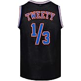 CNALLAR Mens Basketball Jersey 1/3 Space Movie Jersey White/Black