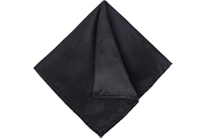 TIESOME 2 PCS Pocket Squares for Men, 22x22cm Polyester Solid Color mens handkerchiefs Black Mens Premium Handkerchiefs Premi
