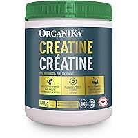 Organika Canadian-Made Creatine Powder- Pure Micronized Creatine Monohydrate - Helps Build Lean Muscle, Increase Strength, an