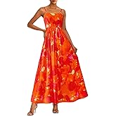 PRETTYGARDEN Women Summer Maxi Dresses 2026 Spaghetti Strap Boho Floral Striped Wedding Guest Beach Vacation Flowy Long Dress