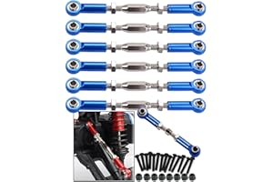 ARRCat Upgrade Parts Turnbuckles Camber Links for 1/10 Slash 2WD 4X4/Rustler 2WD 4X4/Hoss 2WD 4X4/Stampede 2WD 4X4 RC Truck, Aluminum Adjustable Turnbuckles,Replace 3644 3745 1935,Navy Blue