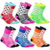 GuaziV Mens Womens Cycling Socks,4-6pcs Running Socks Colourful Athletic Socks Ankle Sport Socks 6-11