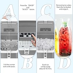 Ice Maker Countertop with Self-Cleaning, 26.5Lbs