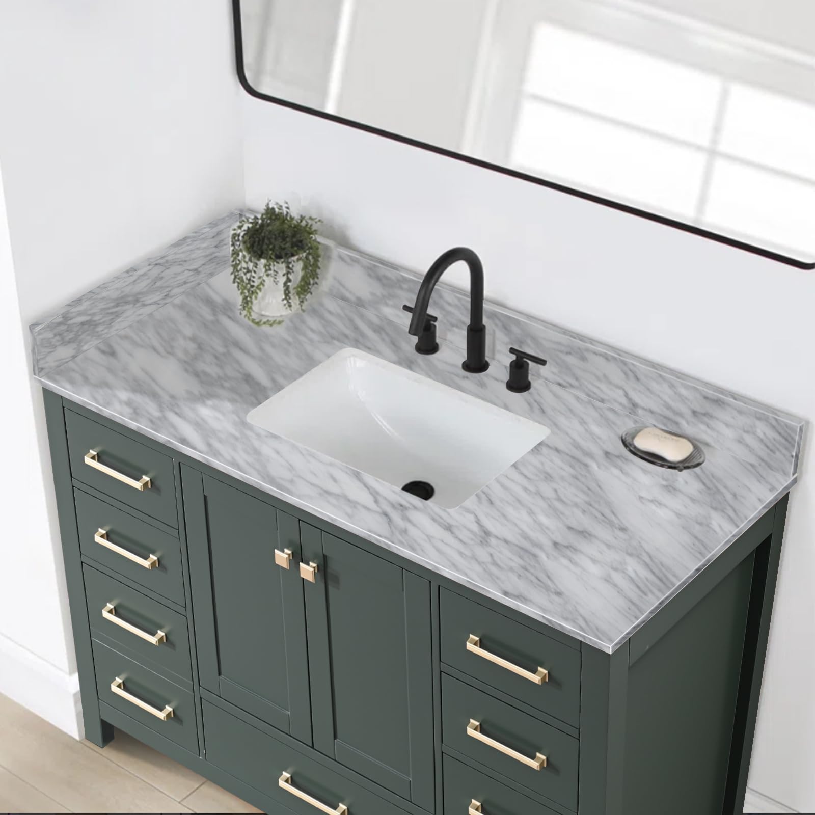 Mua 21 Inch Carrara Marble Side Splash for Bathroom Vanity Sink Top