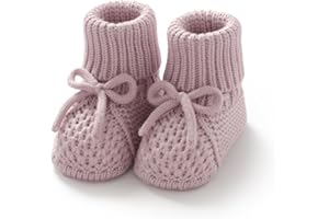 Wugugu Newborn Shoes Knitted Baby Booties Hand Crochet Knit Infant Boys Girls First Walkers Soft Crib Sock Boots