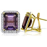 Galaxy Gold GG 11.6 Carat 14K Solid Gold Isabella Amethyst Diamond Earrings