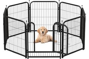 Petorldog Dog Playpen 8/16 Panels 32" Height Heavy Duty Dog Fence Puppy Pen for Large Medium Small Dogs Indoor Outdoor Foldable Pet Exercise Pen