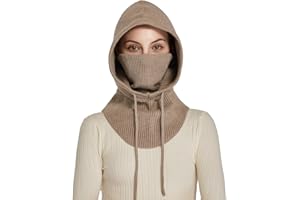 FACECOZY Knit Balaclava Women Winter Hats for Women Winter Face Mask Ski Mask for Men and Women Warm Face Cover Neck Warmer