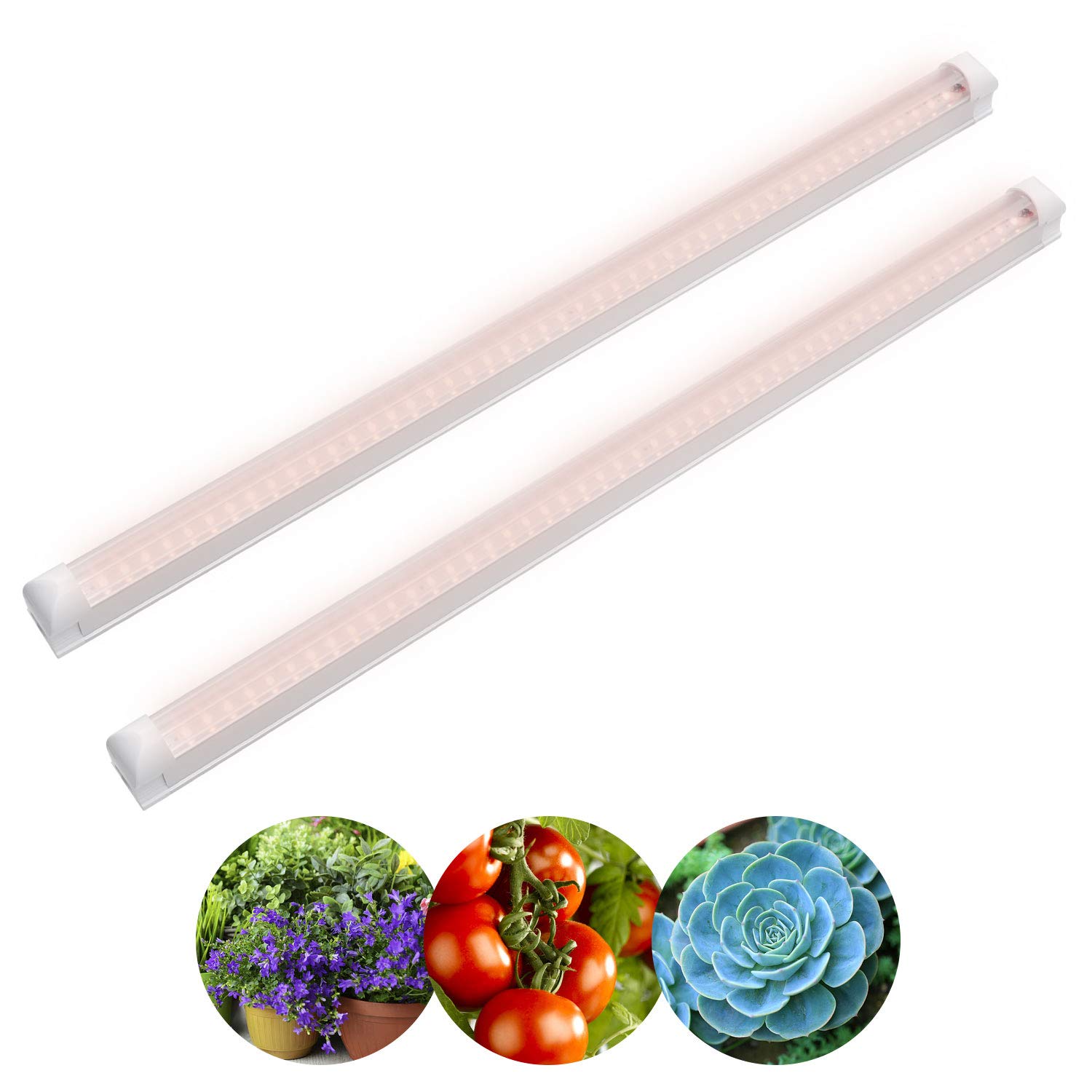 led Plant Grow Light, 2 Pack, 9W, 2ft, T8 Tube Light Grower, 230V, Full
