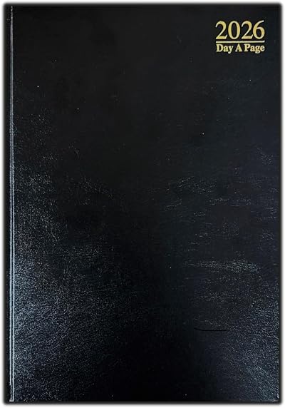 PaulStore 2026 Page A Day Hard Backed Diary A4 A5 A6 Black