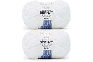 Bernat Blanket Extra White Yarn - 2 Pack of 300g/10.5oz - Polyester - 7 Jumbo - Knitting/Crochet