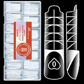 U-Shinein 150PCS Space French Nail Forms,Reusable Short Square Nail Mold 03 | Acrylic Polygel, 15 Sizes, for Builder Gel Nail Extensions, Salon &amp; Home DIY Manicure, 03 Short Square