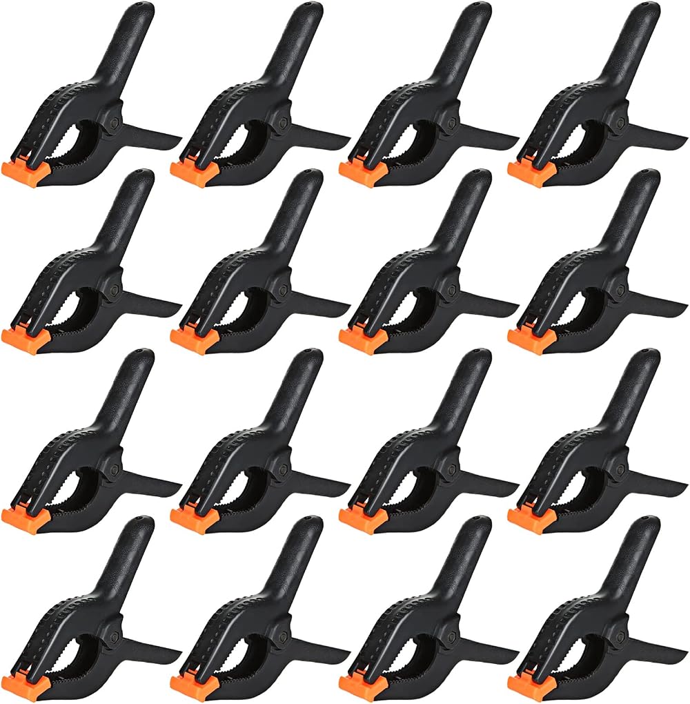 LOLYSIC 16Pcs 6 Inch Plastic Spring Clamps Heavy Duty Nylon Clips