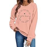 SUPEYA Christian Sweatshirt Women You are Inspiration Shirt Cute Heart Long Sleeve Blessed Saying Tops