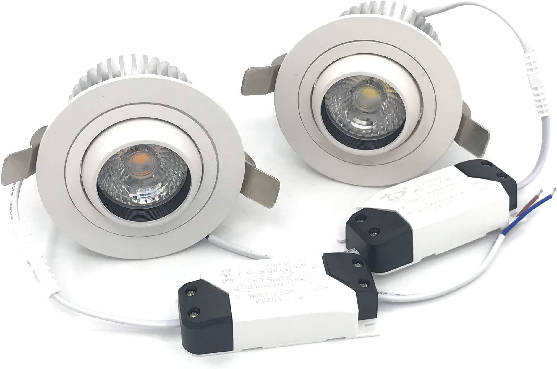 4 Pack 4inch LED Recessed Downlight with Junction Box, Gimbal Retrofit Downlight Dimmable,12W CRI90 3000K,Beam Angel 38°