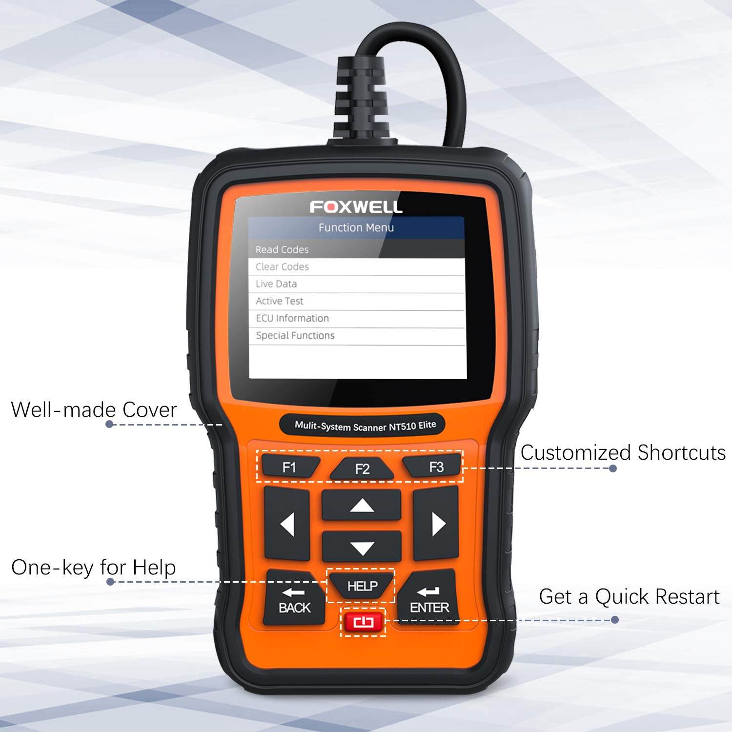 FOXWELL NT510 Car Code Reader for BMW Before 2019 Auto FullSystem Diagnostic Scan Tool OBDII